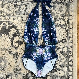 6 Shore road by Pooja purple floral one piece swimsuit